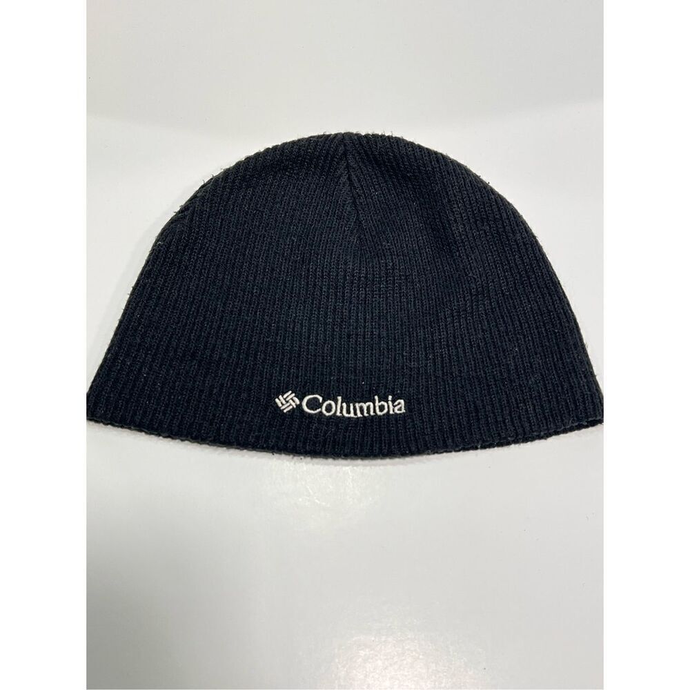 Rare Vintage Columbia Men’s Black Beanie Hat Embroidered Logo Size S